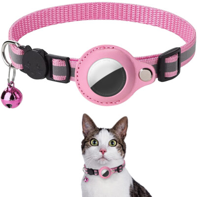 Katzen- & Hundehalsband Mit Glöckchen – 2 Stück, Reflektierend & Verstellbar (Rosa)