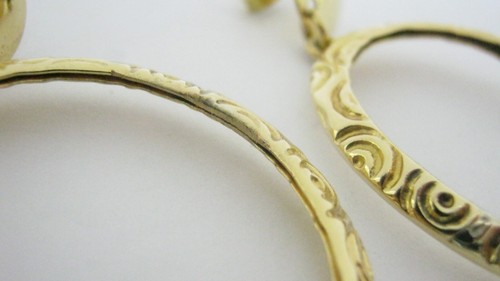 18ct Gold Dangling Pattern Earrings 6.8 Grms - Picture 12 of 15