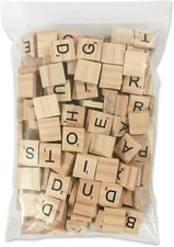 200 Pcs Scrabble Letters - 2 Complete Sets 200 Pcs in 1 Pack - Wooden Tiles