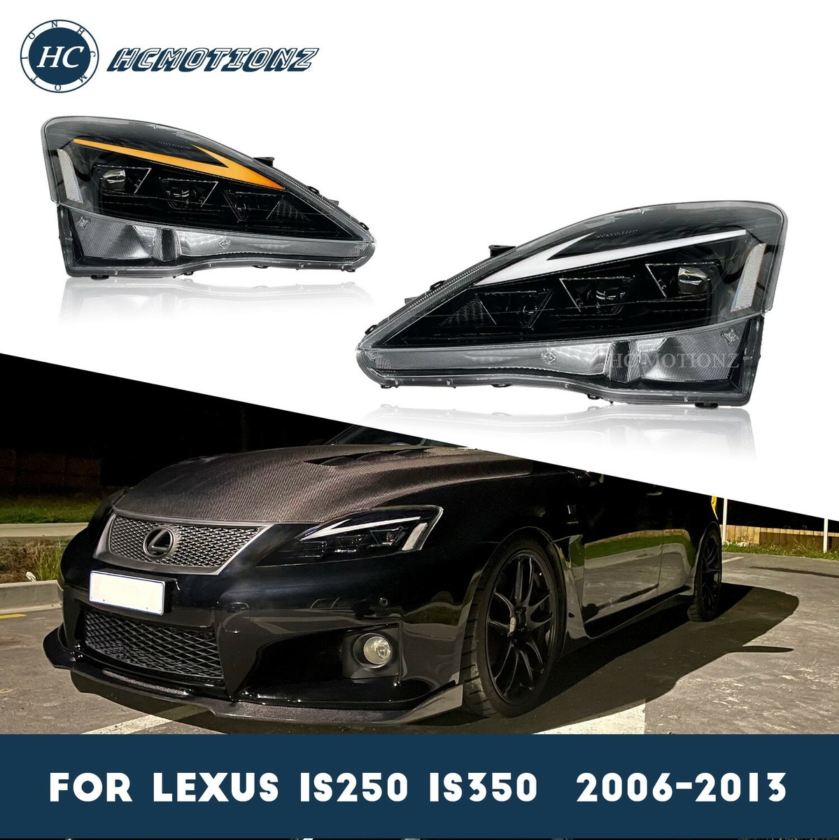HCmotion Factory LED Tail Lights Start-up Animation DRL for Lexus IS250 IS350 ISF IS 220d 2006-2013 Rear Lamp for Lexus IS250