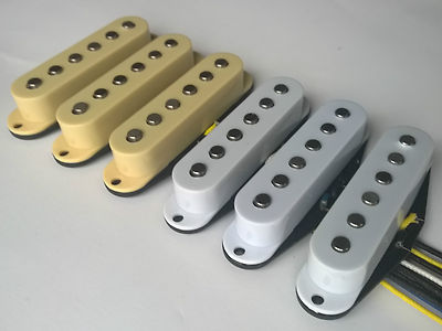 Stratocaster Classic 70er Tonabnehmer Set: Flat AlNiCo 5 Magnete, Fiber Flatwork, NEU