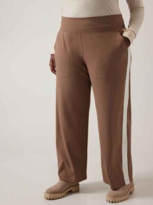 Athleta 2X Venice Colorblock Wide Leg Pant Rustic Beige RT $129