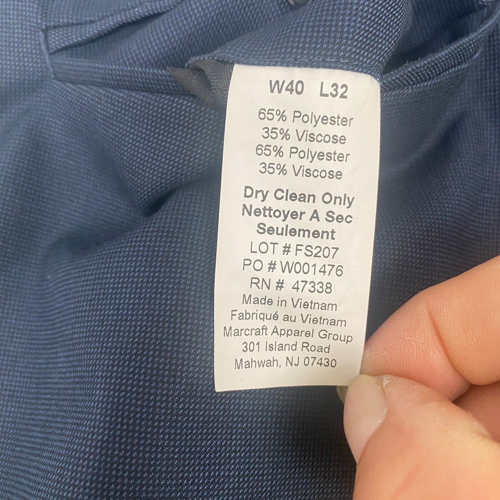 Tommy Hilfiger Blue Dress Pants Men Sz 40/32 Dry Clean 47338 Lightweig Casual thumbnail 20