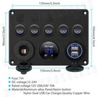 <!--F#f_0-->5 Gang 12V Switch Panel LED Rocker USB ON-OFF Toggle For Car Boat Marine Caravan<!--F/-->
