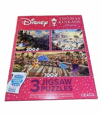 Thomas Kinkade Puzzle Disney Ceaco 3 Puzzle Set 300, 500, 700 Jigsaw