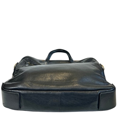 Fossil Black leather Haskell briefcase. Unisex laptop/messenger bag. - Picture 9 of 17