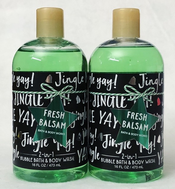 2 Bath & Body Works FRESH BALSAM 2in1 Bubble Bath Body Wash Shower Gel