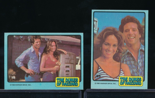 lot 1980 Donruss The Dukes of Hazzard Trading Cards #18 & #55 DAISY DUKE & Wopat - Picture 1 of 2