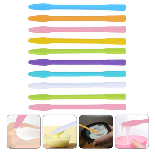 10pcs Makeup Stirring Rods Large Silicone Stir Sticks Silicone Facial Brush