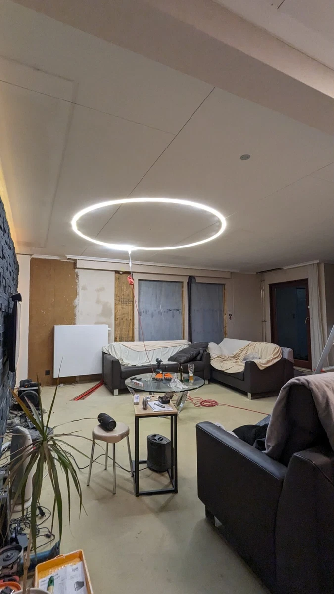 A.1.Coo LED Deckenleuchte Wohnzimmerlampe Ring Design Metall Deckenlampe Mit Fernbedienung Dimmbar Acryl Deckenbeleuchtung Kinderzimmer Lampe Esszimmer Schlafzimmerlampe Bad Flur,Braun,6 Ringe