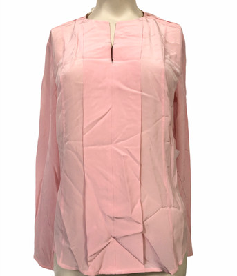 Tommy Hilfiger Damen Bluse Kandy Silk Blouse Langarm, Rosa/CORAL, 32 EU / 4 UK