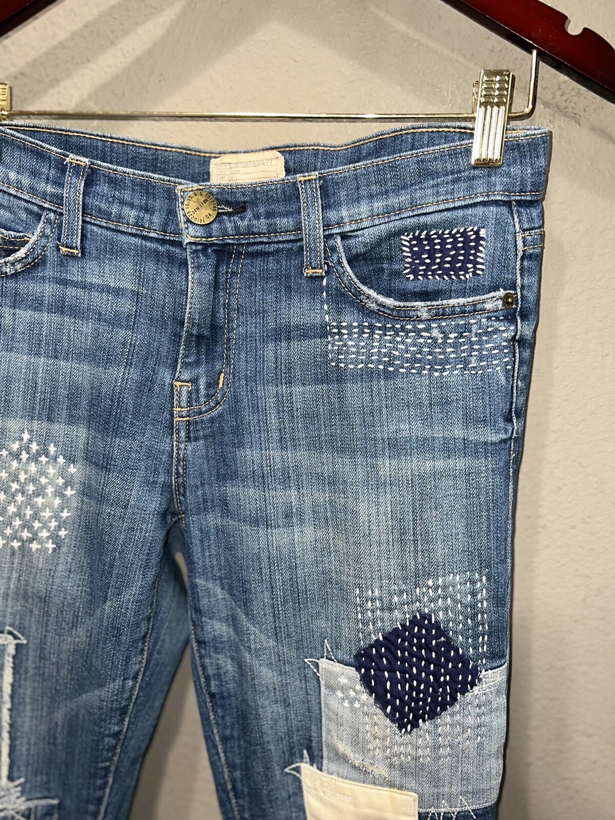 Anthropologie Current Elliott Patch Work Straight… - image 3