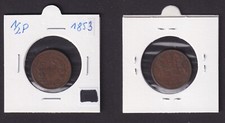 1/2 Pice Paise Kupfer M&uuml;nze East India Company 1853 (169566)