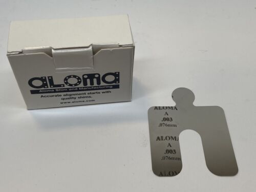 Aloma Shims Size A .003 Stainless Box of 25 - Afbeelding 1 van 1