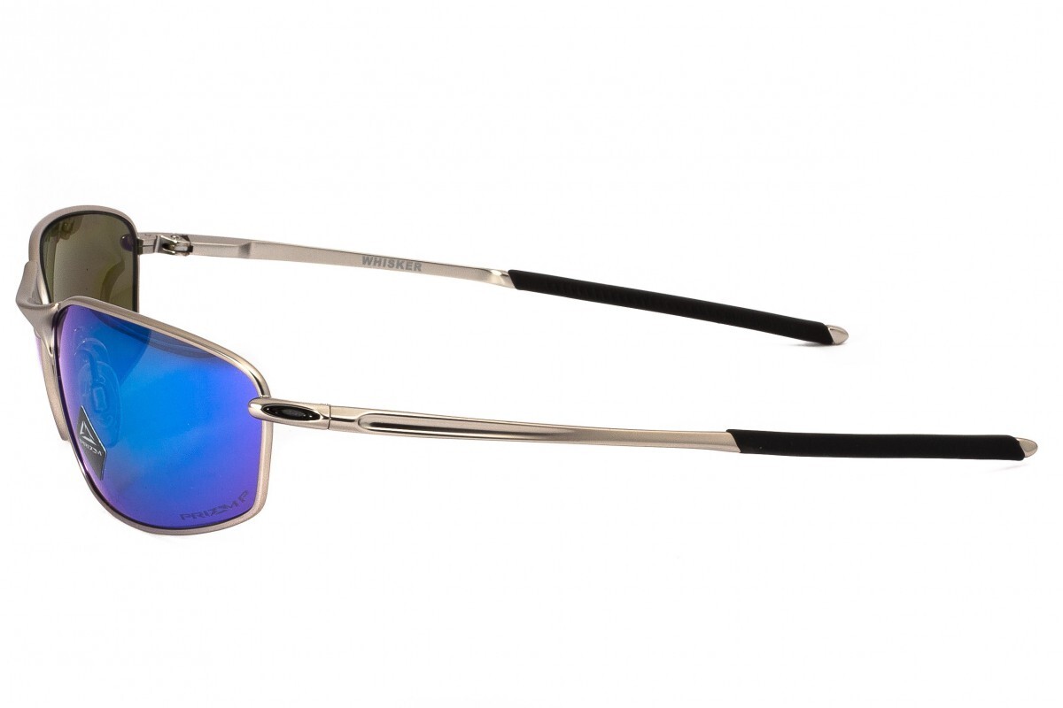 Oakley WHISKER POLARIZED Sunglasses OO41410460 Satin Chrome W/ PRIZM