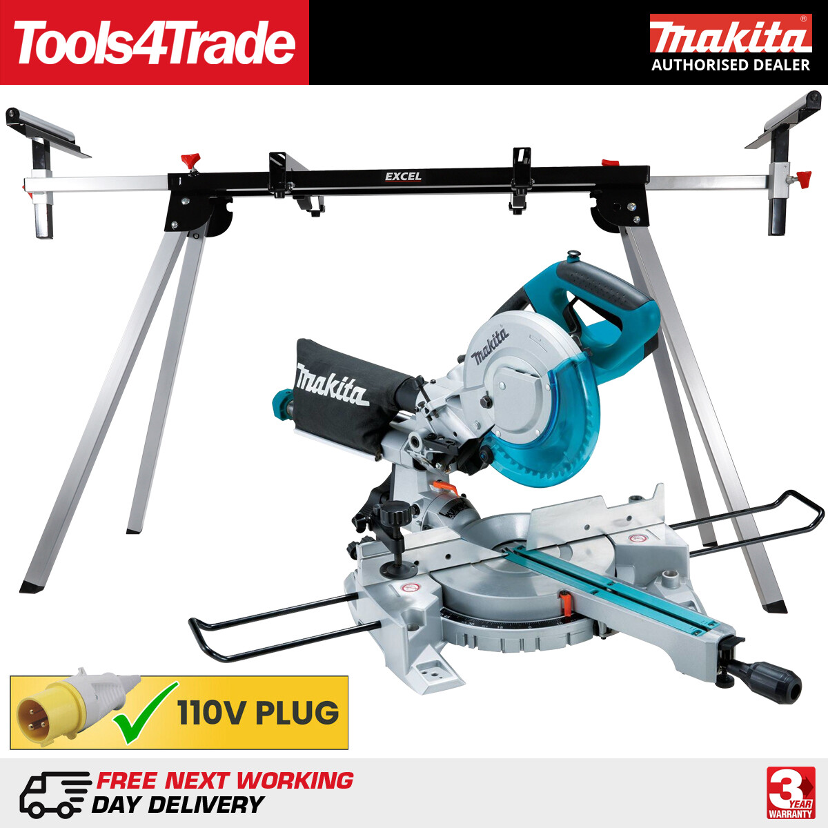 Makita LS0815FLN 110V 216mm Sliding Compound Mitre Saw Laser Light