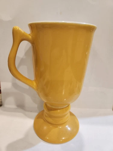 Vintage Hall Footed Pedestal Irish Coffee Mug Tan #1272 USA