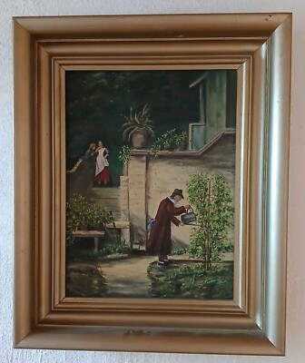 Ölgemälde nach Carl Spitzweg ''Der Blumenfreund'' signiert Paul Krüger 1886- 1969