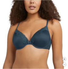 NWT Maidenform Ladies' Comfort Devotion Bra, Color Stone Crush Blue, Size 34B