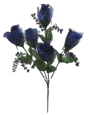 Fairy Rose Bud Bush Pack of 12 14in Dark Blue