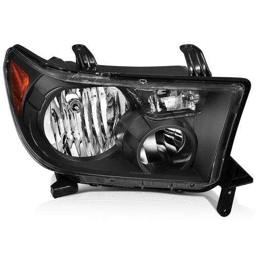 Headlights For 2007-2013 Toyota Tundra 08-17 Sequoia Black Housing Headlamp Pair - Picture 4 of 9