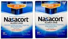 2 Pack Nasacort Allergy 24HR Nasal Spray 60 Sprays Non Drowsy exp 9/25