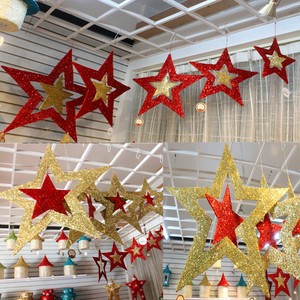 Christmas Ornaments Shiny Star Xmas Tree Ceiling Wall Hanging