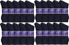 48 PK of Women's Diabetic Cotton Ankle Socks Soft Non-Binding Socks 9-11 Black