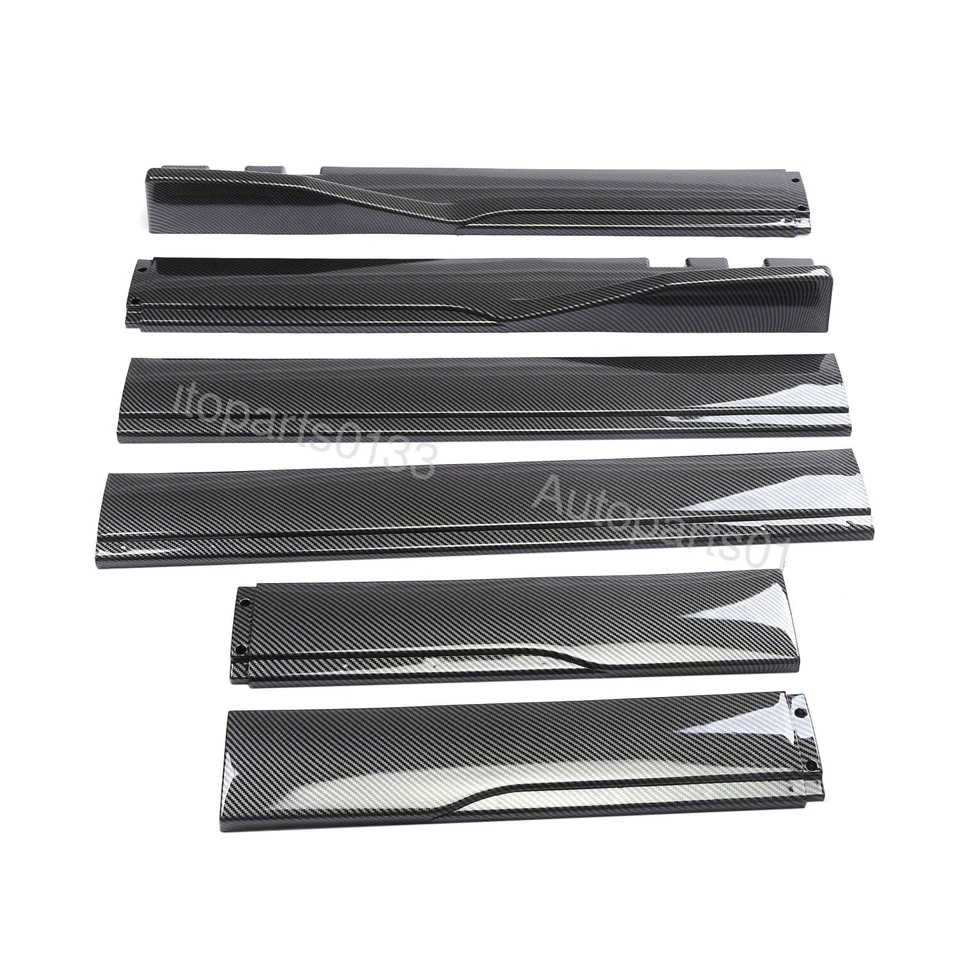 86.6" Carbon Style Side Skirts Extension Rocker Panel Kits For Ford Taurus SHO - Image 2 of 4