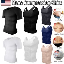 FAJAS PARA HOMBRES FAJA REDUCTORA MEN BODY SHAPER ABDOMEN CONTROL TOP CAMISETA