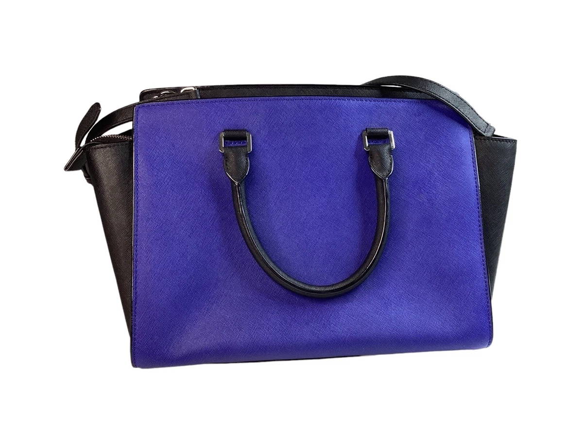 MICHAEL Michael Kors Selma Medium Satchel Bag Sapphire Blue Black