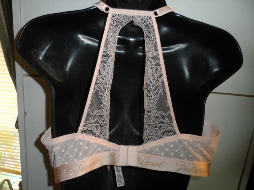 VICTORIA'S SECRET GOLD LOGO RACERBACK LIGHTY LINED L PINK T SHIRT BRA Size 38C - Picture 2 of 9