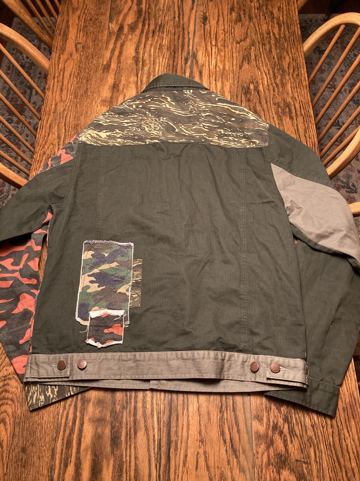 STRIVERS ROW Patchwork Denim Canvas Jacket Biker … - image 7