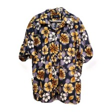 Hawaiian Shirt Argo Bula Fiji Button Up Floral Multicolour Mens Size Large