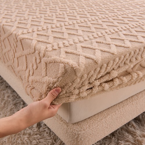 Patchwork 1 Fitted Sheet Luxury fluffy Queen King Size Wrap Around Elastic Bed - Picture 10 of 21
