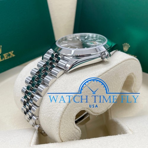 Rolex 126300 Datejust 41mm Smooth Bezel Rhodium Grey Dial Jubilee Bracelet - Picture 8 of 10