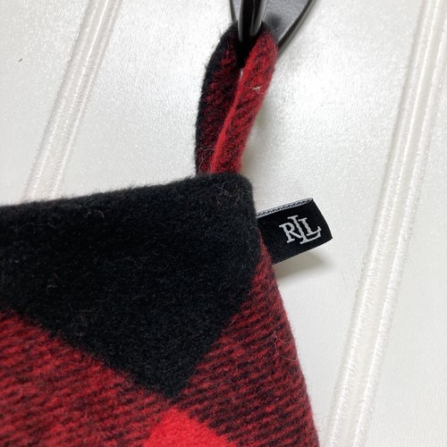 Lauren Ralph Lauren Christmas Stocking Buffalo Plaid Red Black 17” EUC Clean - Picture 4 of 8
