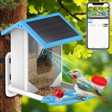 Smart Bird Feeder with Camera Wireless Outdoor, Solar Powered Bird Watching Came
