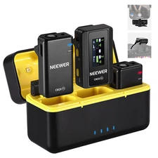 Neewer CM28 Professional Wireless Lavalier Microphone with Charging Case