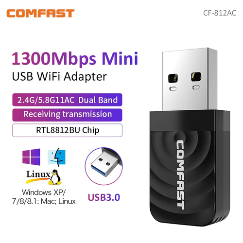 -Adaptateur Wifi 650 Mbps, 1300G Et 2.4G, Carte Réseau Sans Fil, Adaptateur USB - Photo 8/14