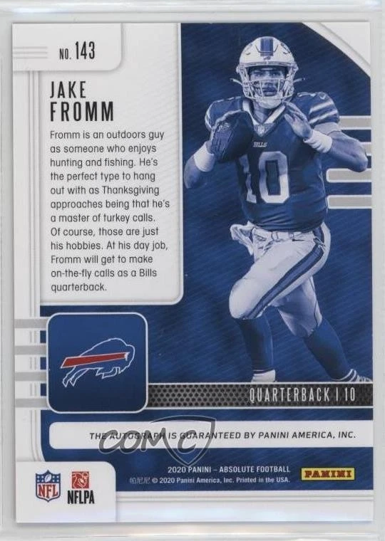2020 Panini Absolute Signatures Orange Spectrum /35 Jake Fromm Rookie Auto RC - Image 2 of 2