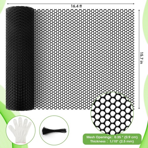 15.7IN x 16.4FT Plastic Chicken Wire Fencing Mesh, Hexagonal Chicken Wire Fen... - Picture 3 of 7