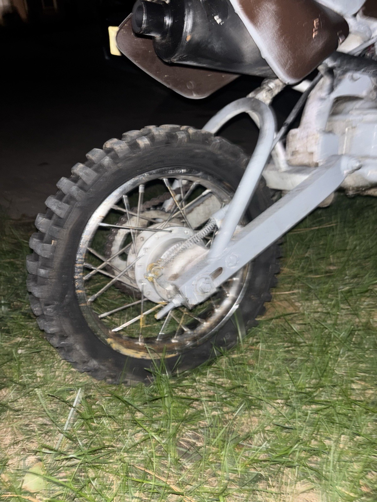 110cc Pit Bike Tire And Inner Tube Broken If You Have 125 Come Get Right Now