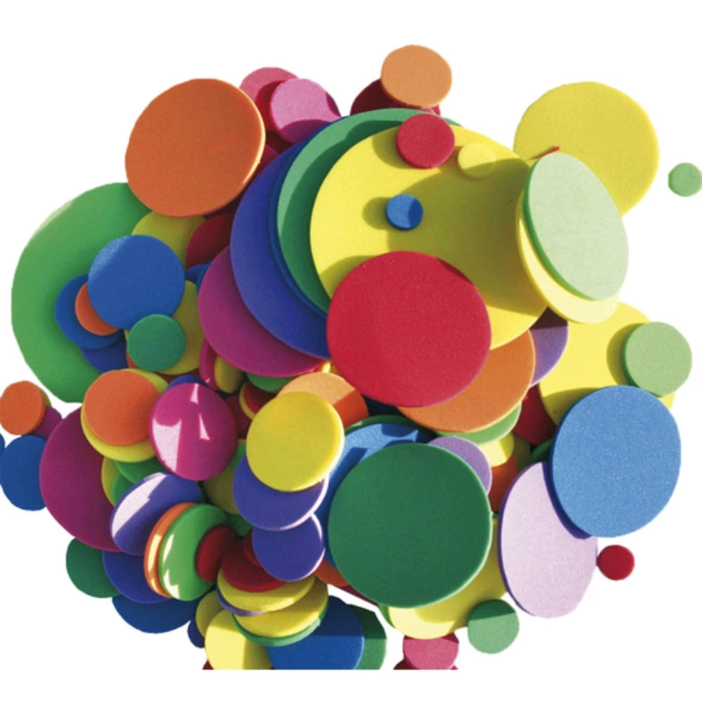 EDUPLAY 200-045 Moosgummi, große und kleine Kreise, bunt, 200-teilig (1 Set)