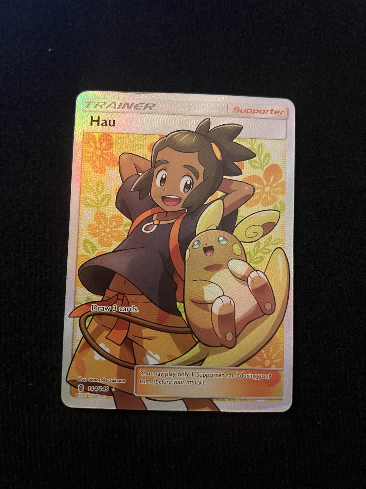 Pokemon TCG Hau 144/145 SM Guardians Rising Ultra Rare Full Art Holo English