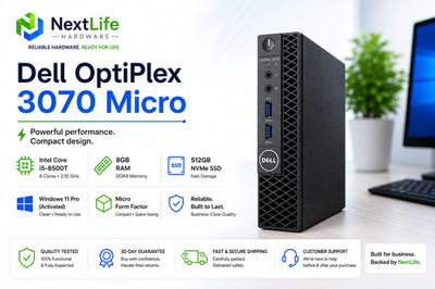 Dell OptiPlex 3070 Micro i5-8500T 8GB 512GB NVMe SSD Win 11 Pro WiFi