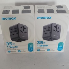 2 Momax 1-World Travel Adapter UA9 35W Max 5-Port AC USB-C PD Fast Charge