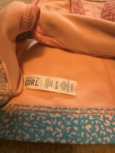Athleta Bora Bora Bikini Top Multi Colorful Floral Blue Pink Girls Size XL/14 - Picture 4 of 6