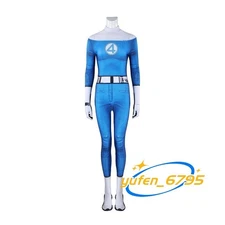 Invisible Woman Susan Storm The Fantastic Four Cosplay Halloween Bodysuit Shoes
