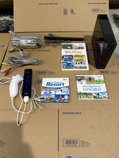 Nintendo Wii With Wii Sports + Wii Sports Resort Black Console (Tested & Working